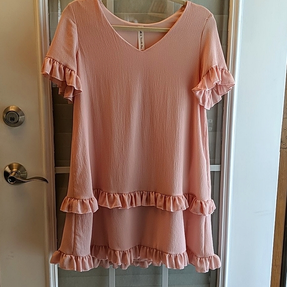 Pink Ruffle Dress SZ S - Picture 1 of 4